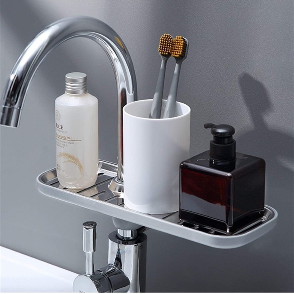 NWT Stainless Steel Faucet Sponge Holder, Soap Rack, Sink Brush,Faucet Storage